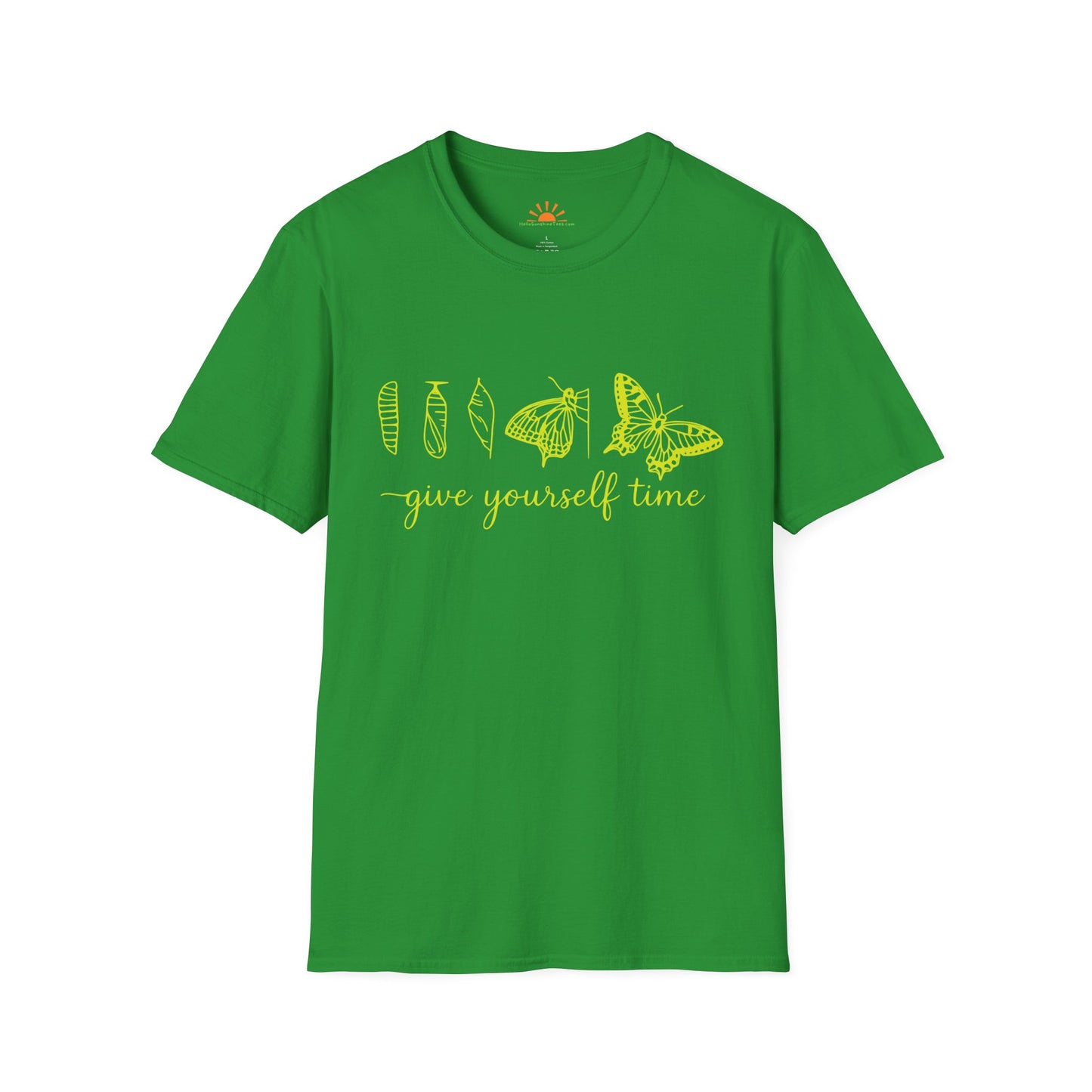 Give Yourself Time T-Shirt – Butterfly Transformation Positivity Graphic Tee - Hello Sunshine Tees