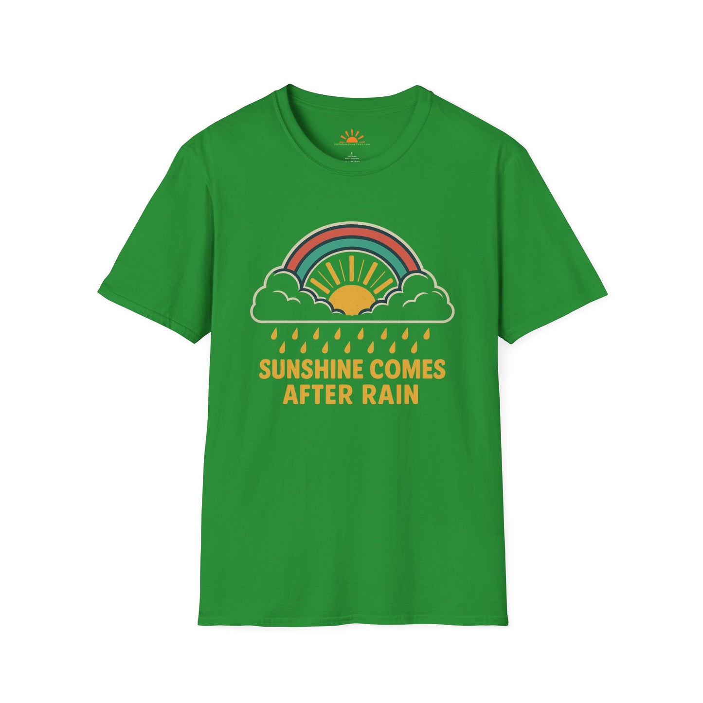 Sunshine Comes After Rain Shirt – Retro Positivity Graphic Tee - Hello Sunshine Tees