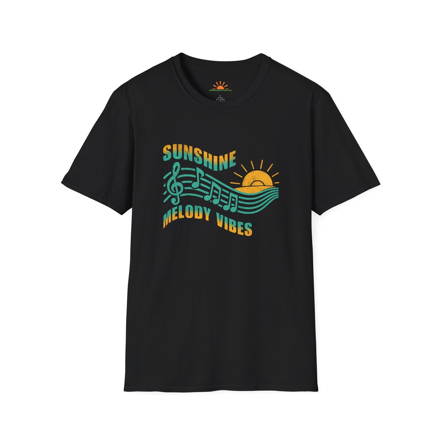 Sunshine & Melody Vibes | Positive Vibes T-Shirt – Grunge Texture - Hello Sunshine Tees