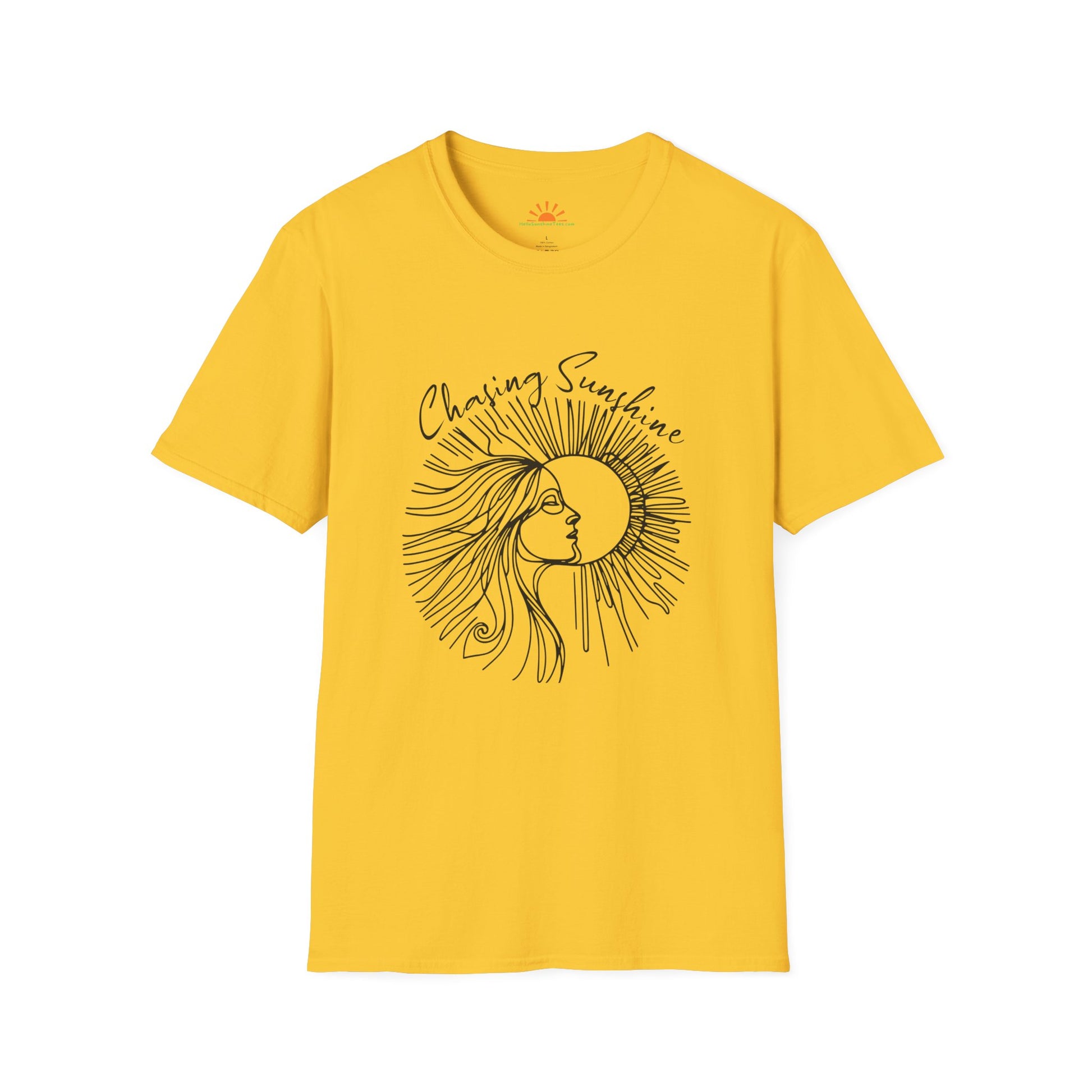 Chasing Sunshine T-Shirt – Boho Sun Graphic Tee, Positivity & Mindfulness Shirt - Hello Sunshine Tees