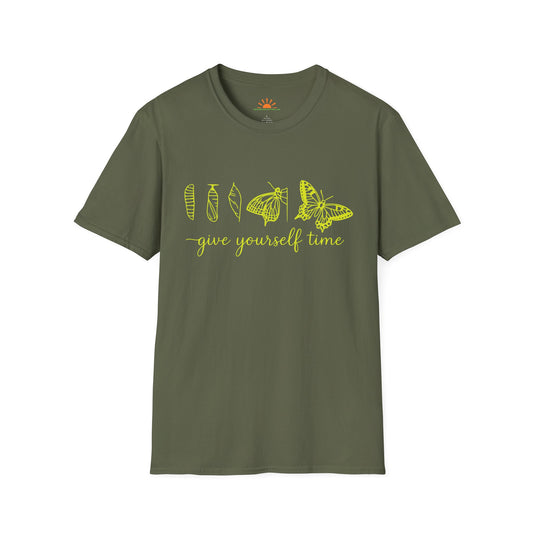 Give Yourself Time T-Shirt – Butterfly Transformation Positivity Graphic Tee - Hello Sunshine Tees