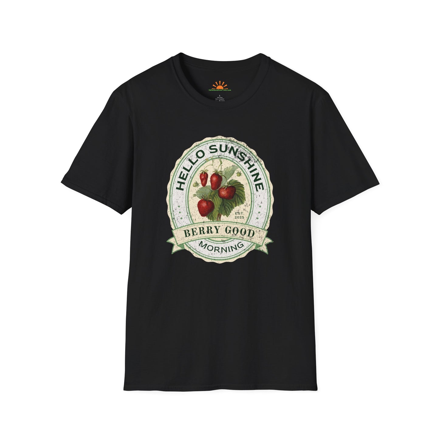 Vintage Fruit T-Shirt – Hello Sunshine Berry Good Morning Tee – Grunge Texture - Hello Sunshine Tees