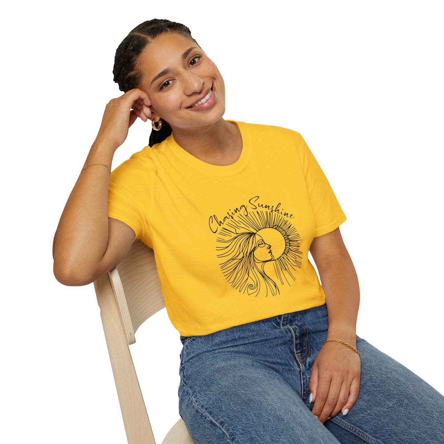Chasing Sunshine T-Shirt – Boho Sun Graphic Tee, Positivity & Mindfulness Shirt