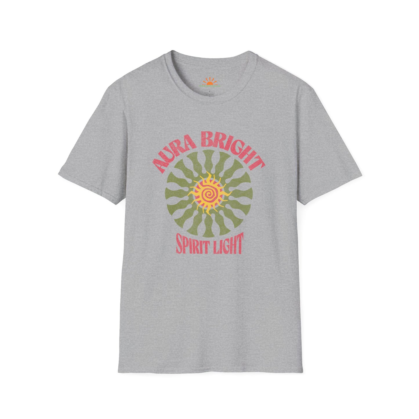 Retro Aura Bright Shirt – Spirit Light Sunburst Tee – Grunge Texture - Hello Sunshine Tees