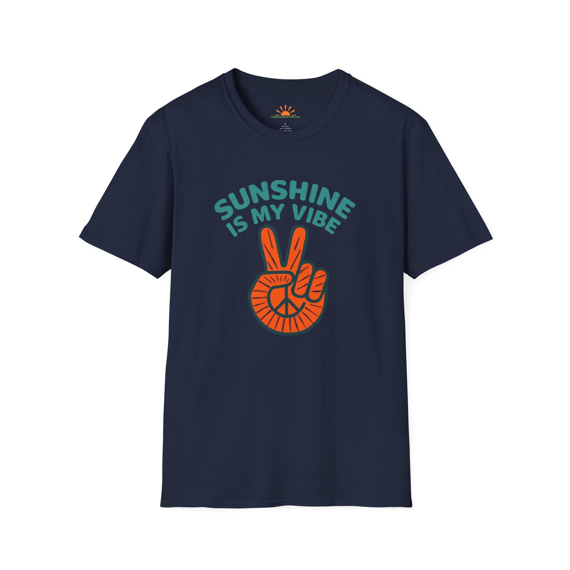 Sunshine Is My Vibe Shirt – Retro Peace Sign Graphic Tee - Hello Sunshine Tees