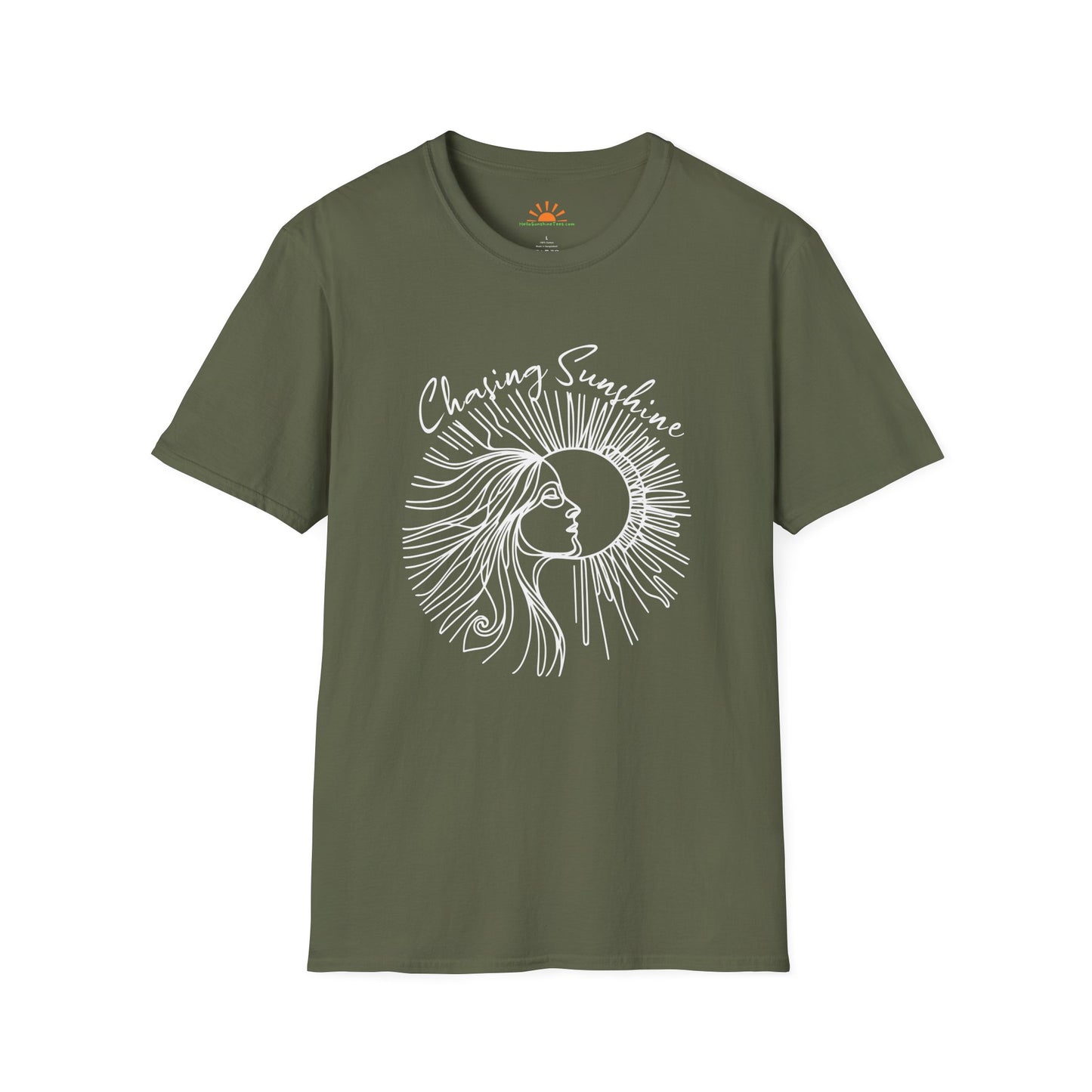 Chasing Sunshine T-Shirt – Boho Sun Graphic Tee, Positivity & Mindfulness Shirt - Hello Sunshine Tees