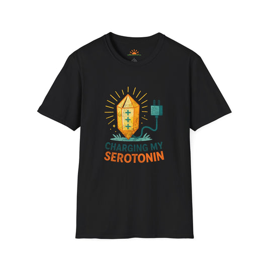 Charging My Serotonin Shirt  - Positive Mindset Tee - Grunge Texture - Hello Sunshine Tees