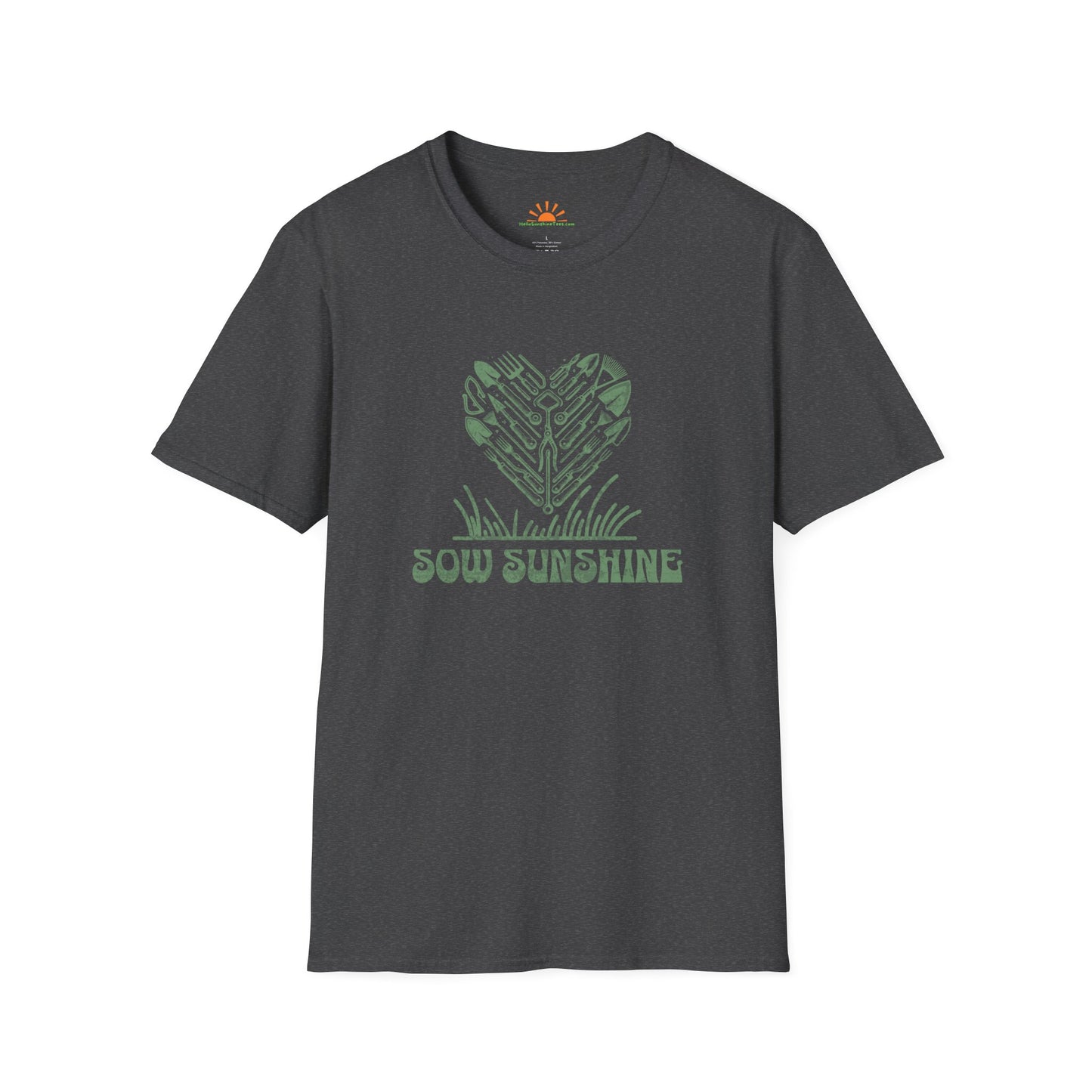 Plant Lover Shirt – Sow Sunshine Positive Vibes Tee – Grunge Texture - Hello Sunshine Tees