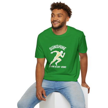 Sunshine Runs in My Veins T-Shirt – Grunge Texture - Hello Sunshine Tees