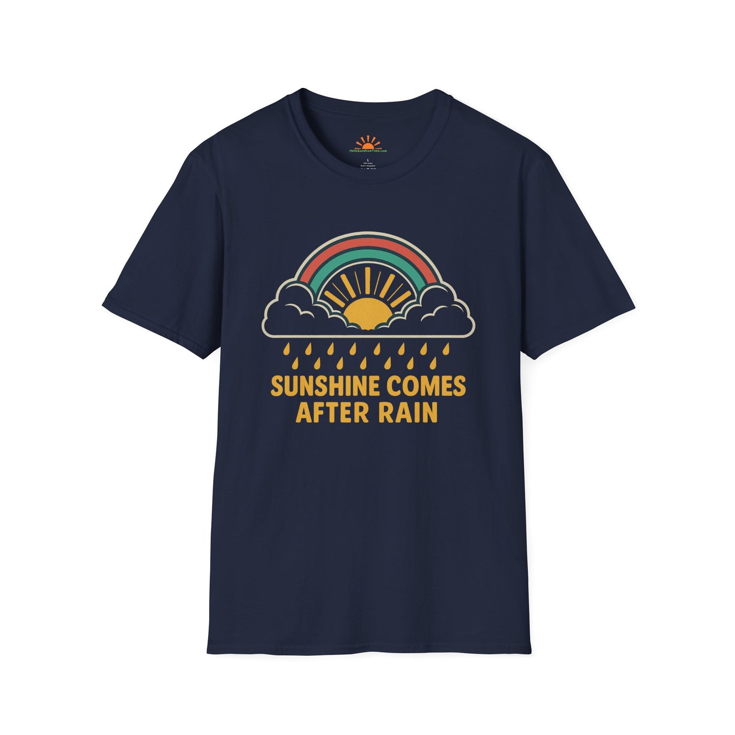 Sunshine Comes After Rain Shirt – Retro Positivity Graphic Tee - Hello Sunshine Tees