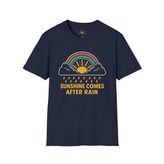 Sunshine Comes After Rain Shirt – Retro Positivity Graphic Tee - Hello Sunshine Tees