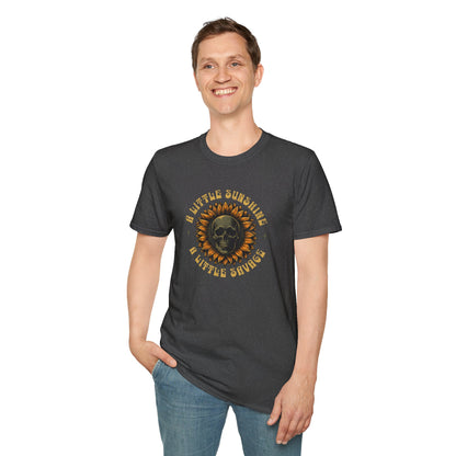 Sunflower and Skull T-Shirt – Grunge Texture