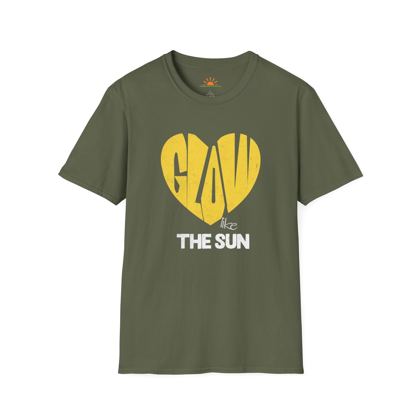 Glow Like the Sun | Positive Vibes T-Shirt – Grunge Texture - Hello Sunshine Tees