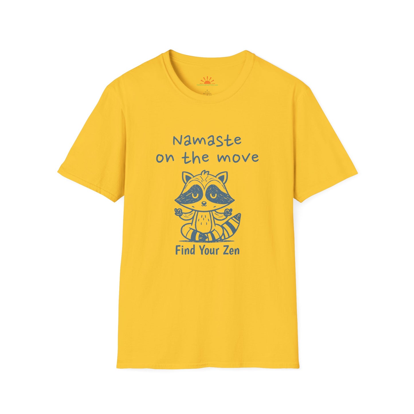 Find Your Zen Shirt – Funny Yoga Meditation Raccoon Tee  – Grunge Texture - Hello Sunshine Tees