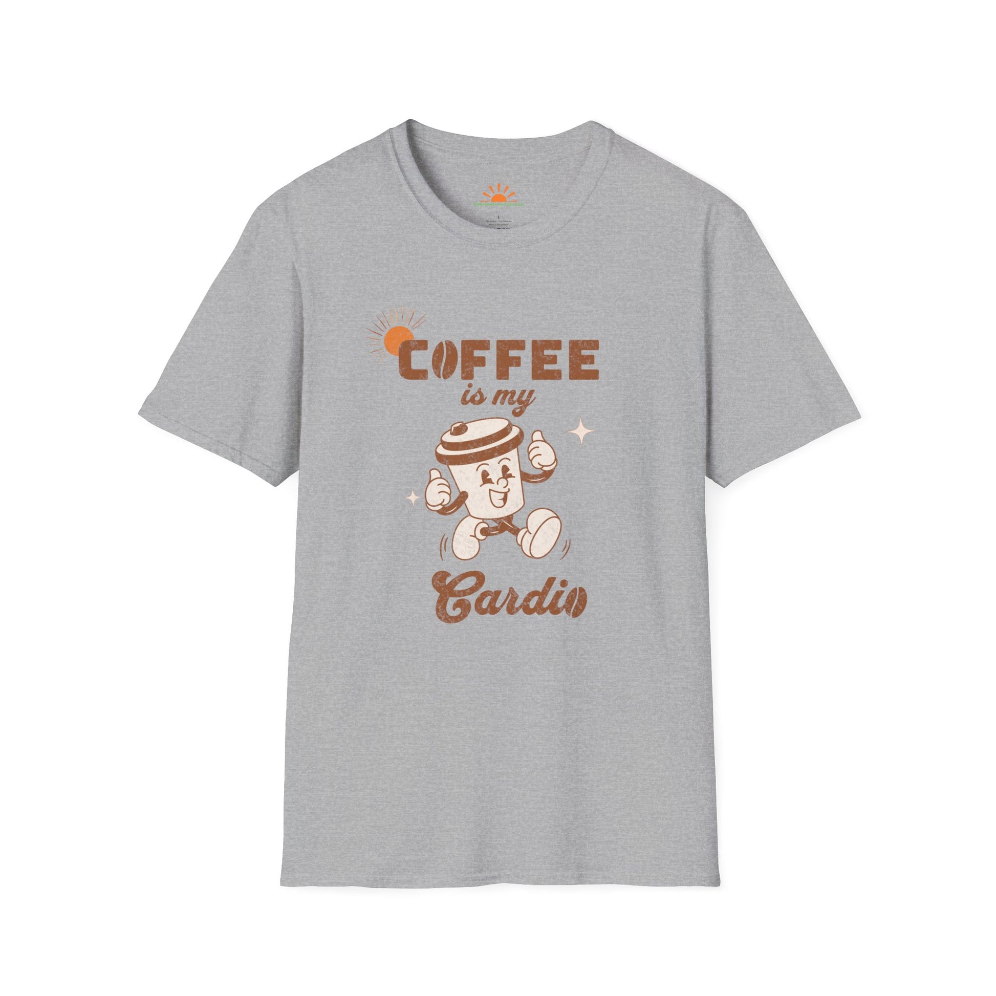 Coffee Lover T-Shirt – Coffee Is My Cardio Graphic Tee – Grunge Texture - Hello Sunshine Tees