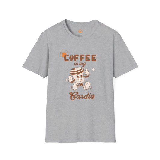 Coffee Lover T-Shirt – Coffee Is My Cardio Graphic Tee – Grunge Texture - Hello Sunshine Tees