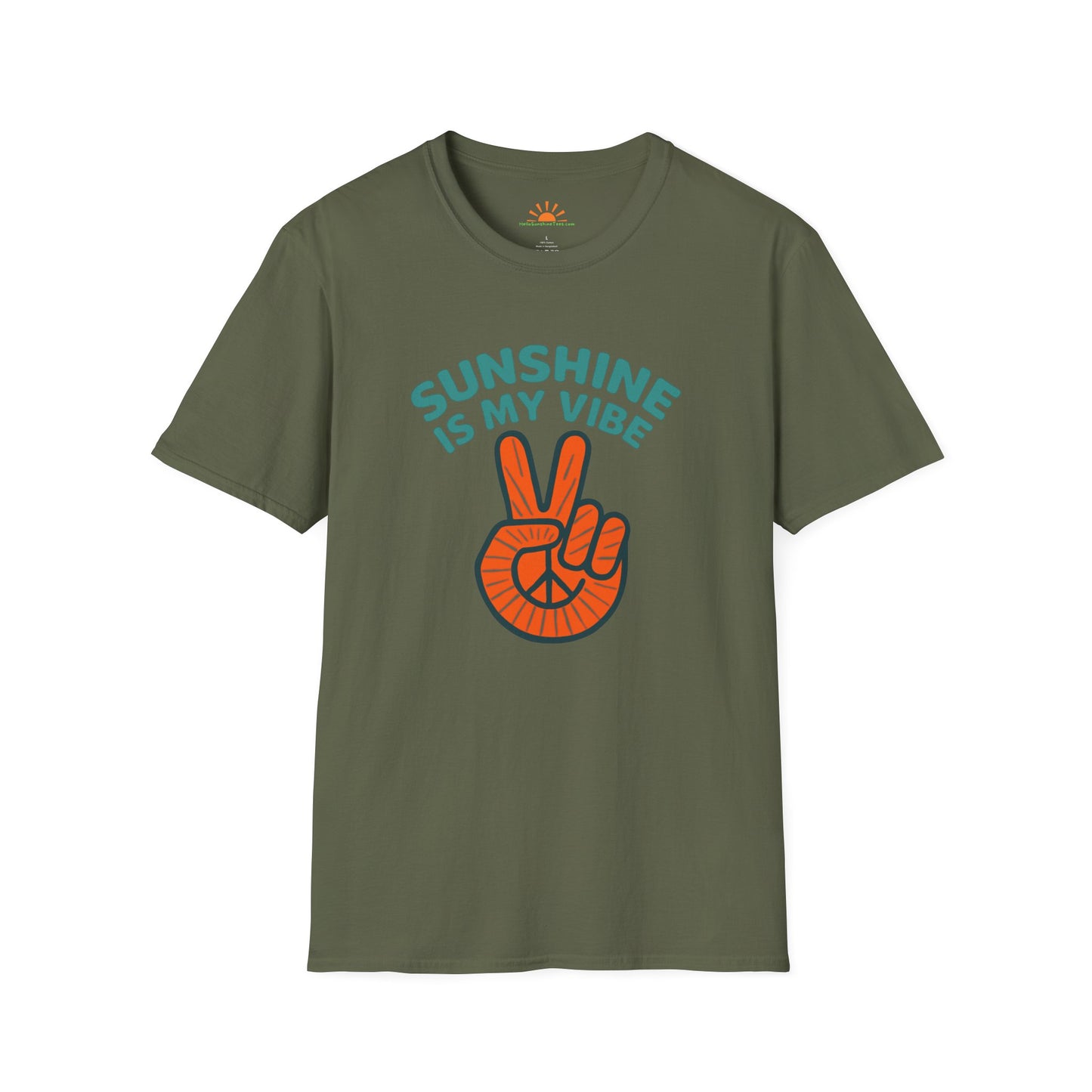 Sunshine Is My Vibe Shirt – Retro Peace Sign Graphic Tee - Hello Sunshine Tees
