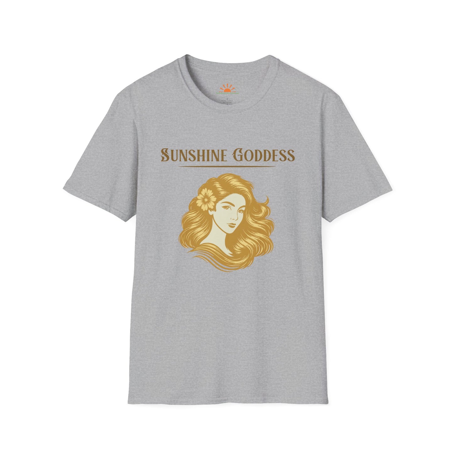 Goddess of Sunshine T-Shirt – Retro Golden Woman Sun Design - Hello Sunshine Tees