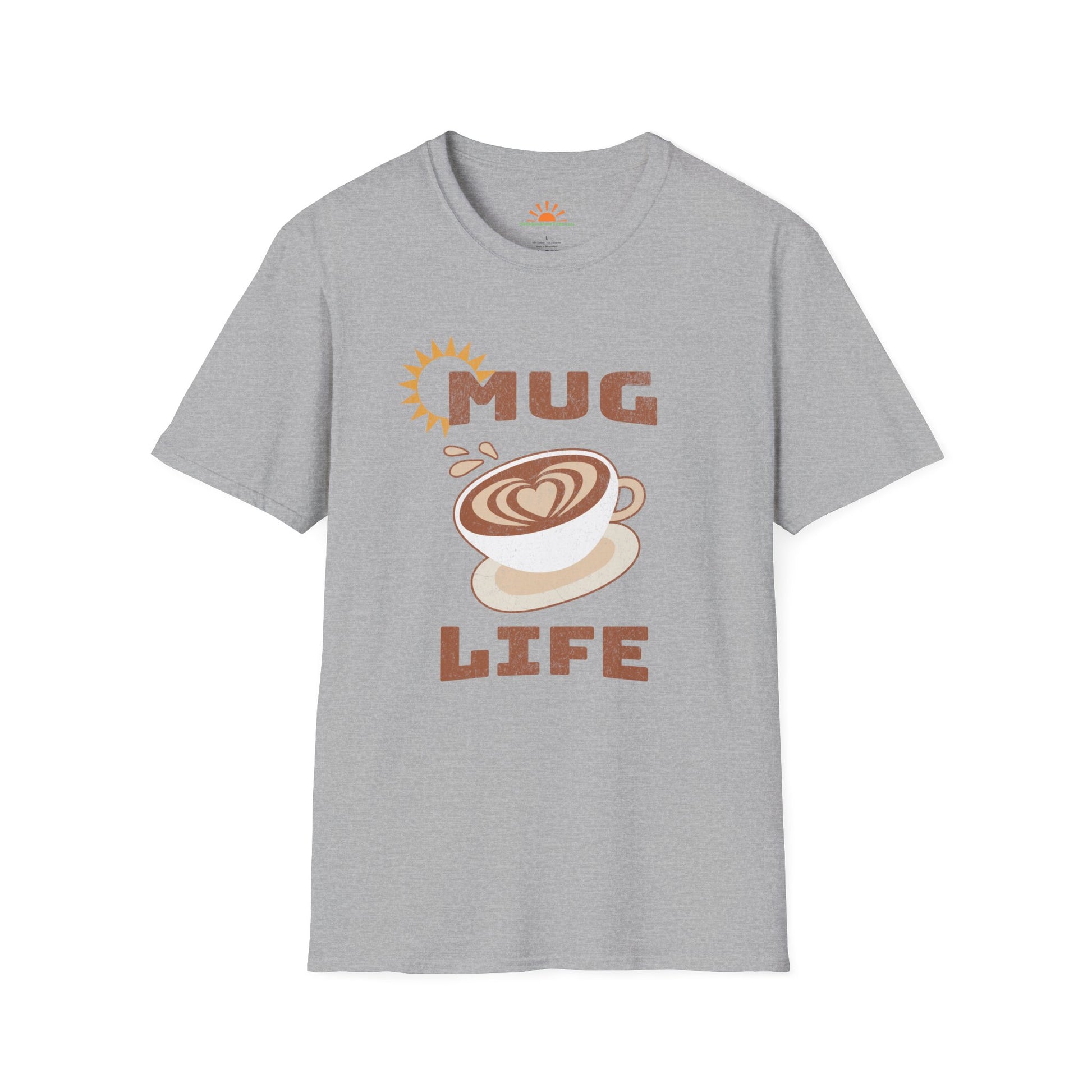 Mug Life Tee – Funny Barista Coffee Lover Shirt – Grunge Texture - Hello Sunshine Tees