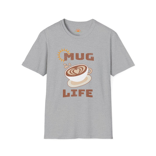 Mug Life Tee – Funny Barista Coffee Lover Shirt – Grunge Texture - Hello Sunshine Tees