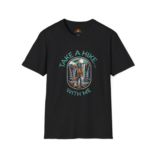 Take a Hike With Me T-Shirt – Funny Hiking Graphic Tee for Outdoor Lovers – Grunge Texture - Hello Sunshine Tees
