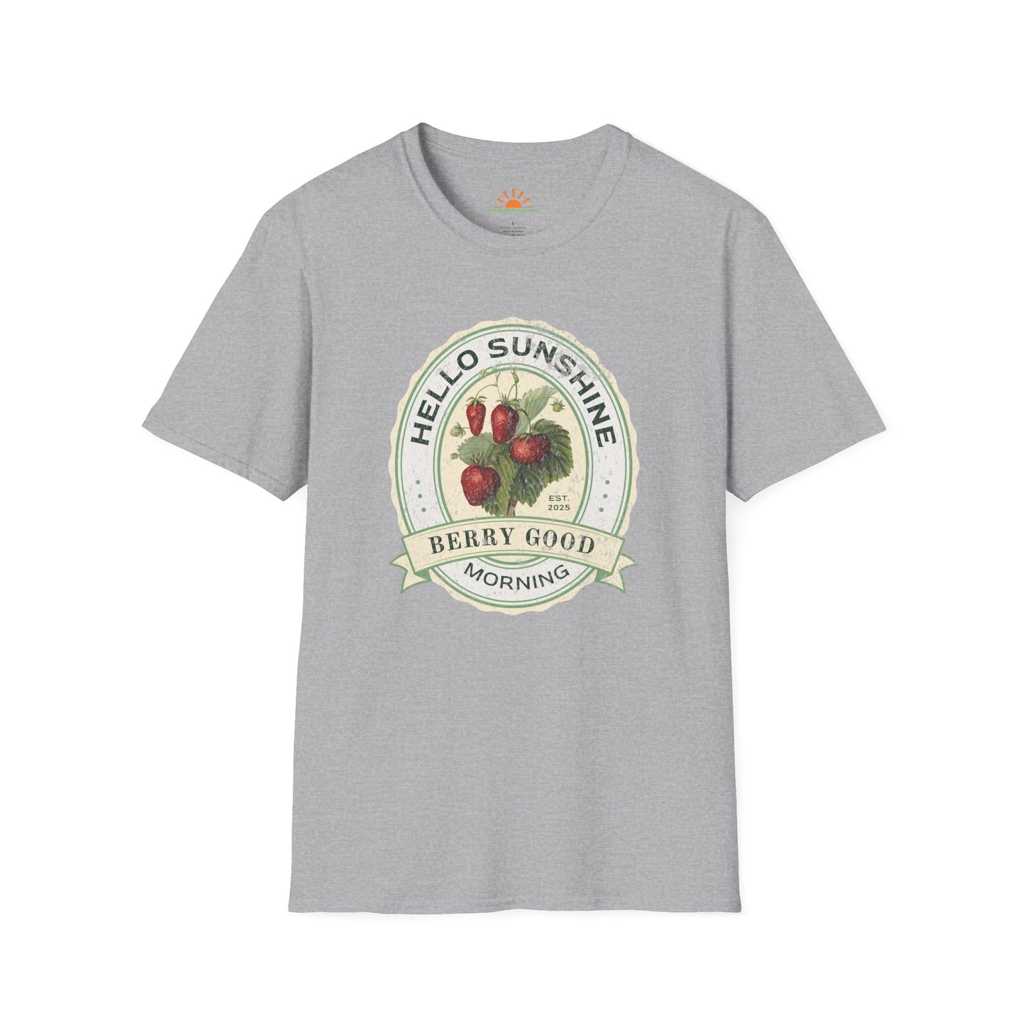 Vintage Fruit T-Shirt – Hello Sunshine Berry Good Morning Tee – Grunge Texture - Hello Sunshine Tees