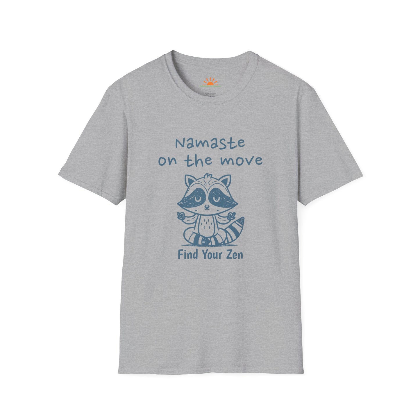 Find Your Zen Shirt – Funny Yoga Meditation Raccoon Tee  – Grunge Texture - Hello Sunshine Tees