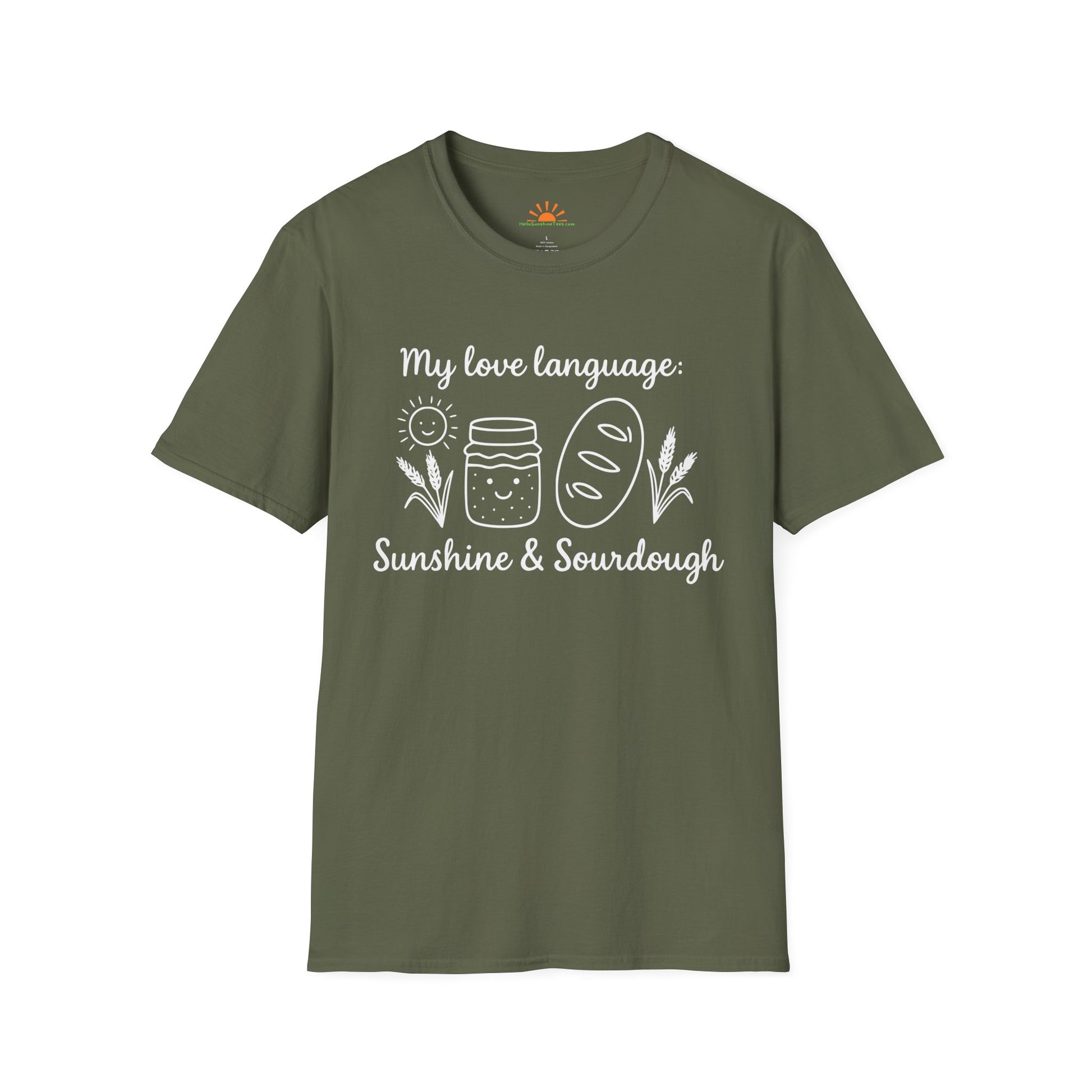 My Love Language Sunshine and Sourdough – Positive Vibes T-Shirt - Hello Sunshine Tees