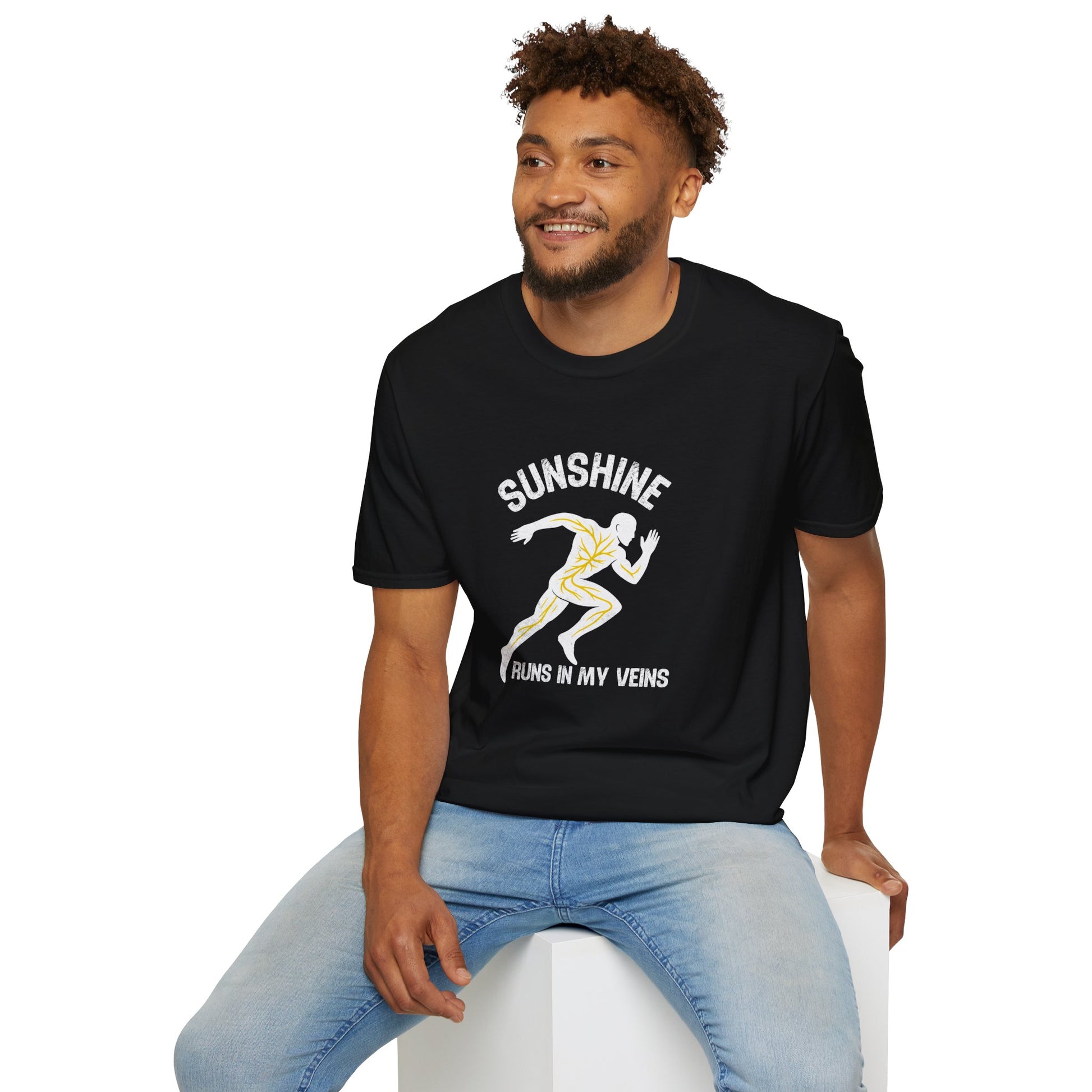 Sunshine Runs in My Veins T-Shirt – Grunge Texture - Hello Sunshine Tees