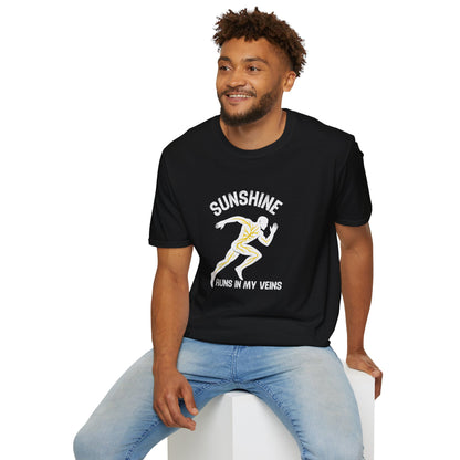 Sunshine Runs in My Veins T-Shirt – Grunge Texture - Hello Sunshine Tees