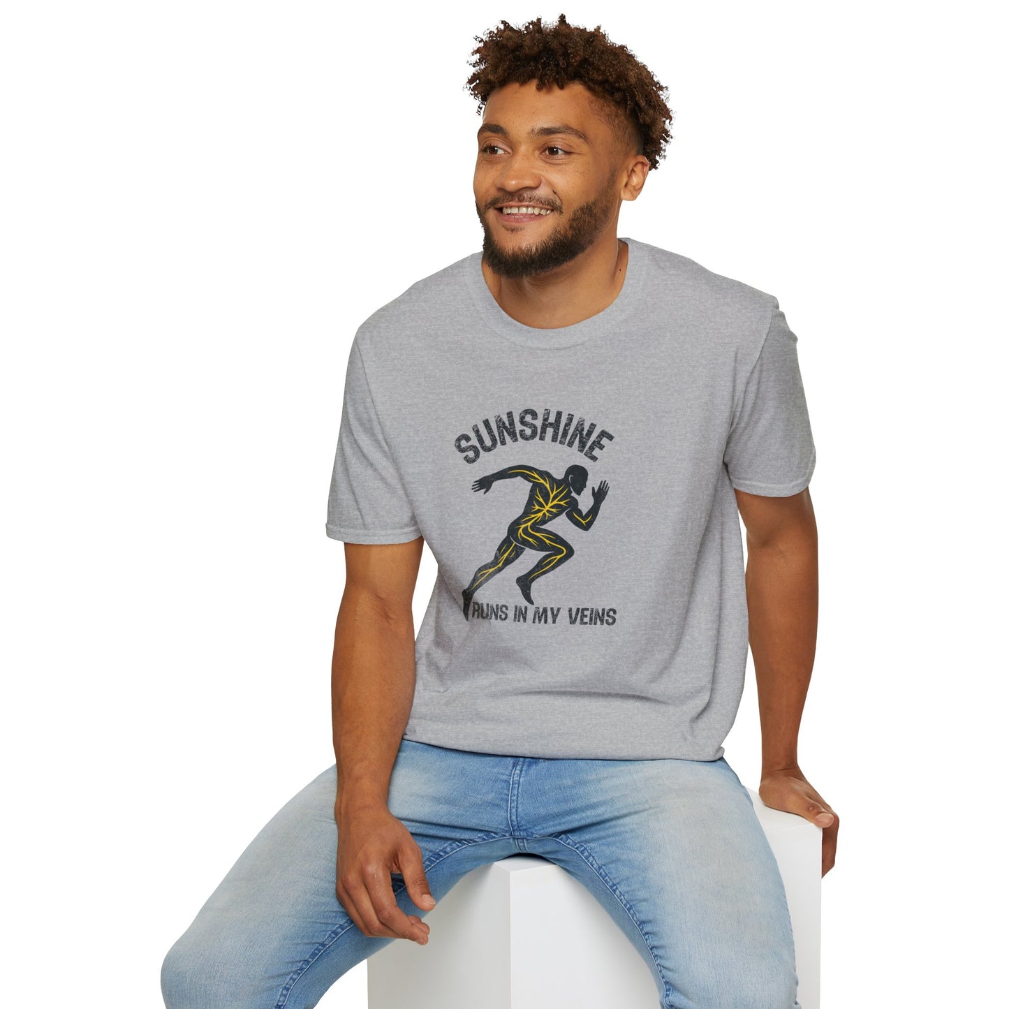 Sunshine Runs in My Veins T-Shirt – Grunge Texture - Hello Sunshine Tees