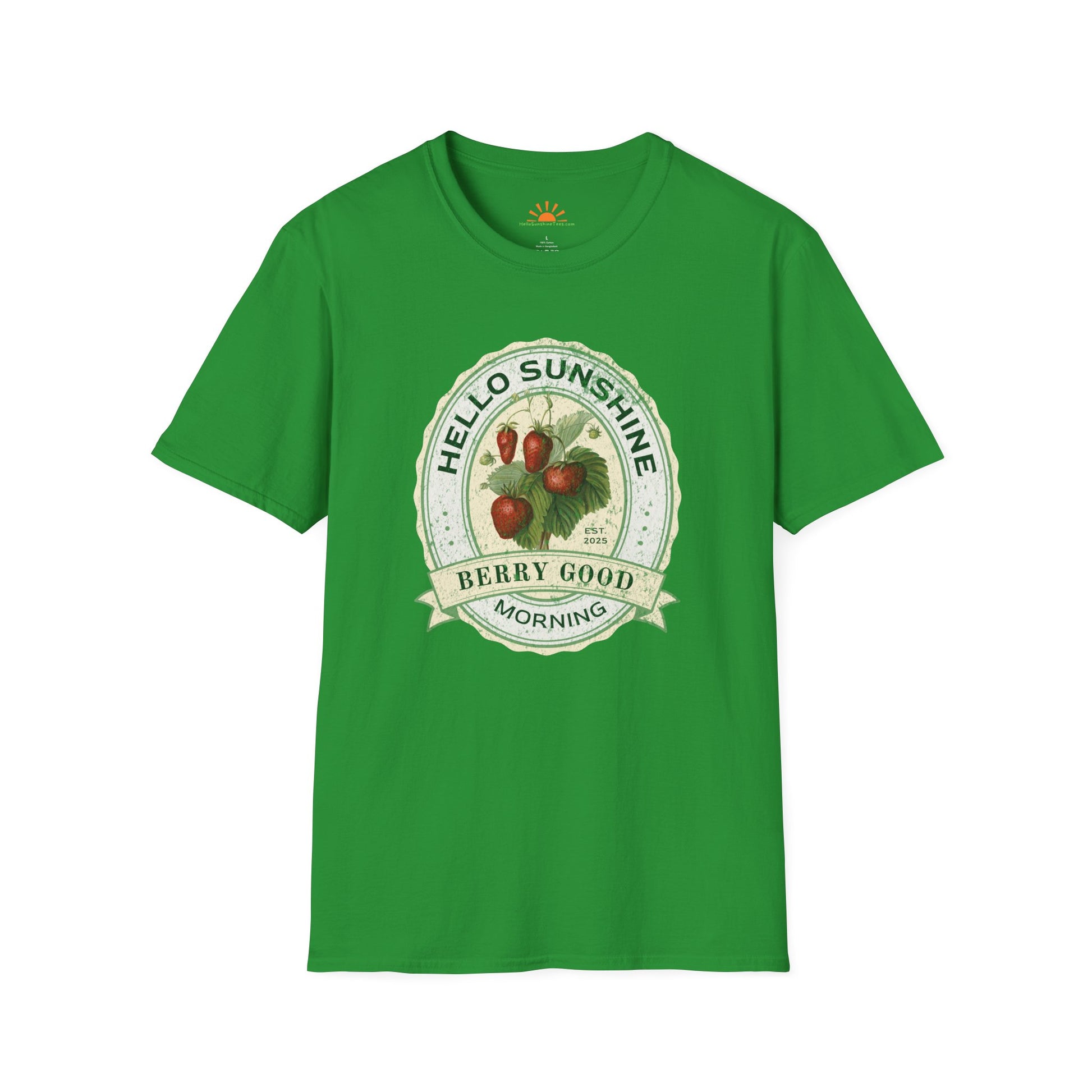 Vintage Fruit T-Shirt – Hello Sunshine Berry Good Morning Tee – Grunge Texture - Hello Sunshine Tees