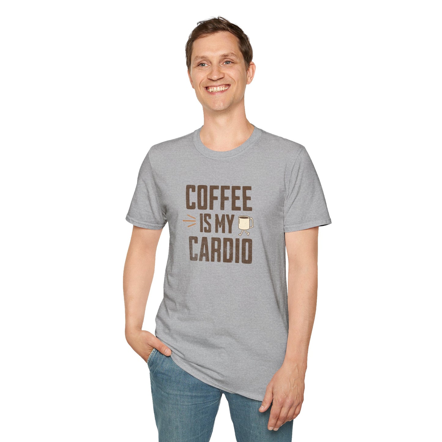 Coffee Is My Cardio T-Shirt– Grunge Texture