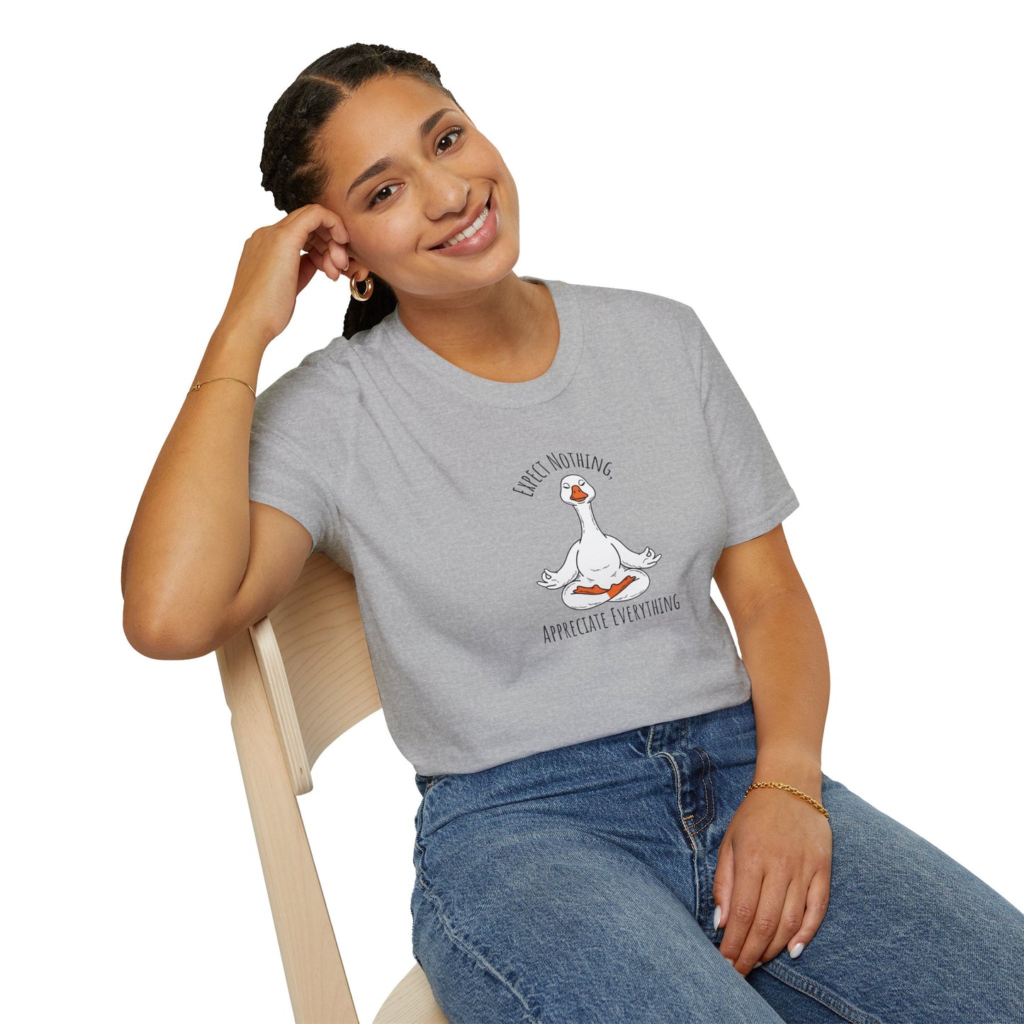 Expect Nothing Appreciate Everything Goose Yoga T-Shirt