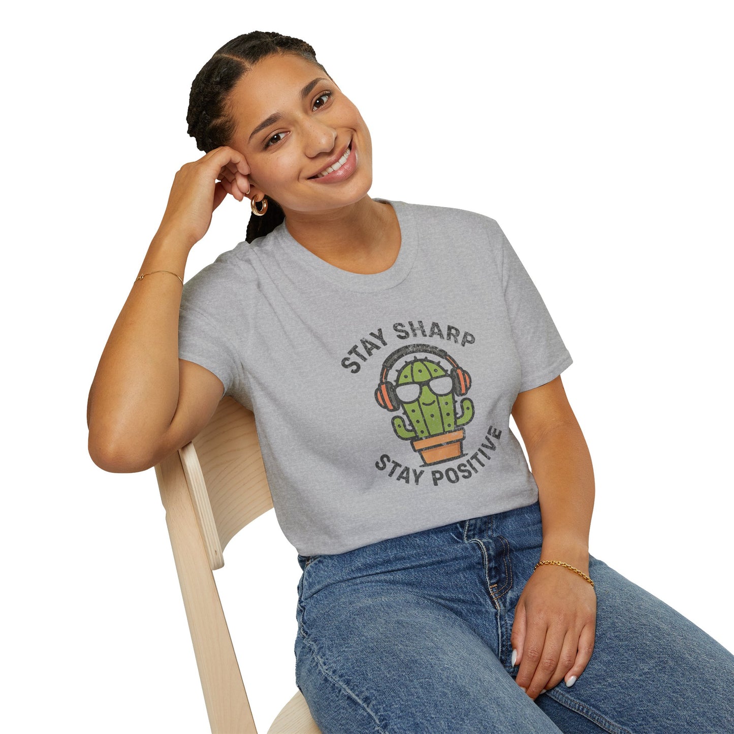 Funny Cactus Positivity T-Shirt – Grunge Texture