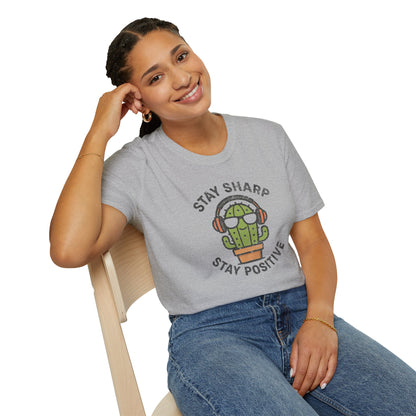 Funny Cactus Positivity T-Shirt – Grunge Texture