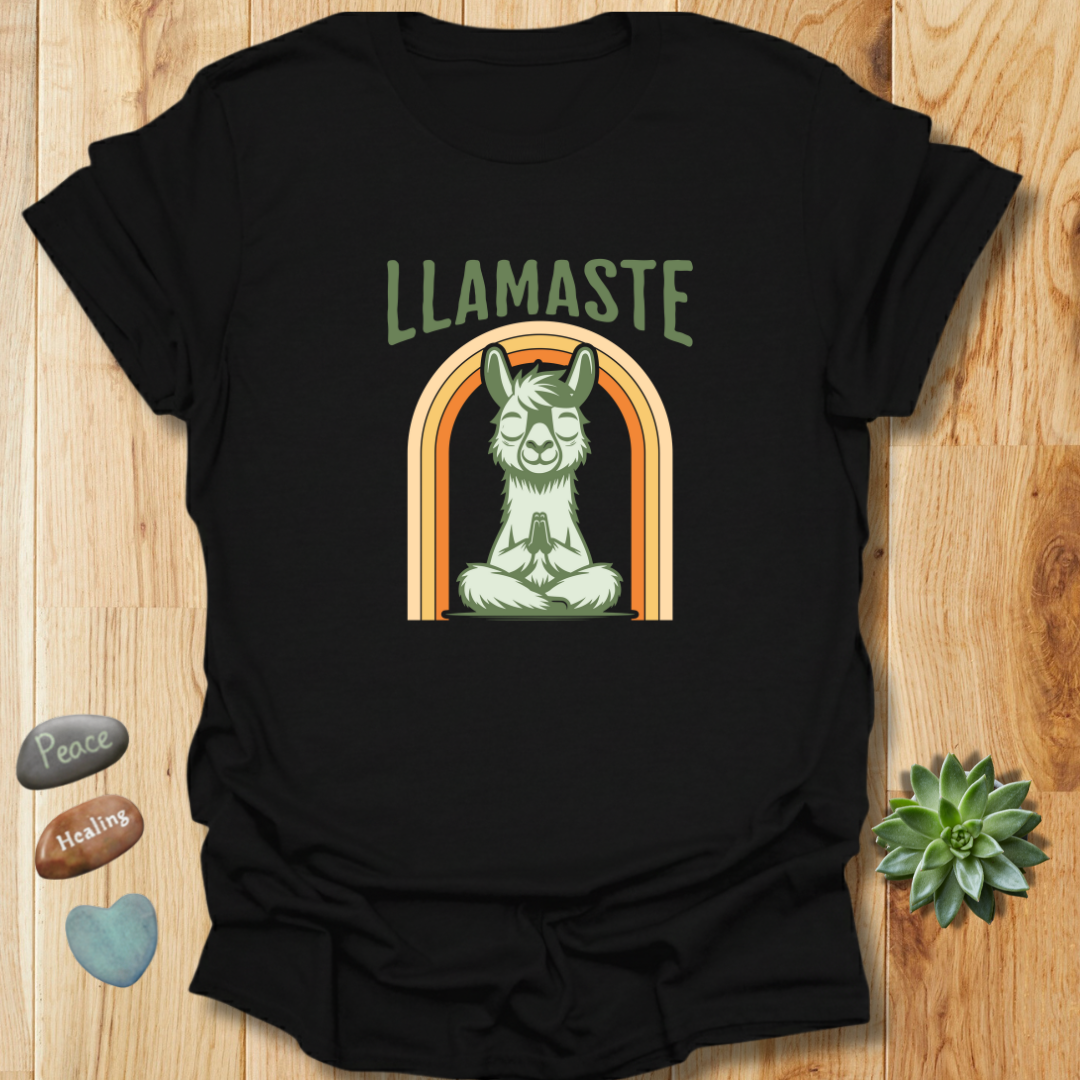 Llamaste Yoga Shirt – Funny Meditation Tee – Grunge Texture