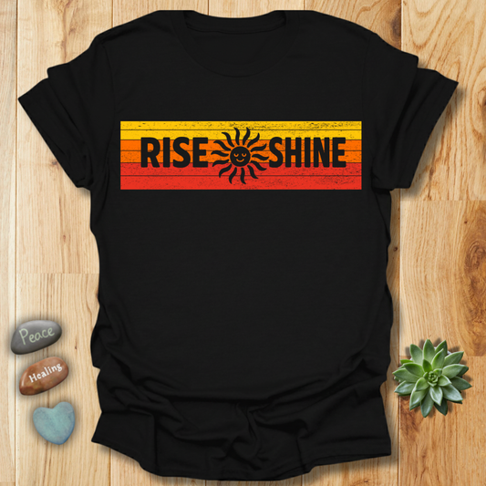 Rise and Shine Retro Sun T-Shirt – Grunge Texture