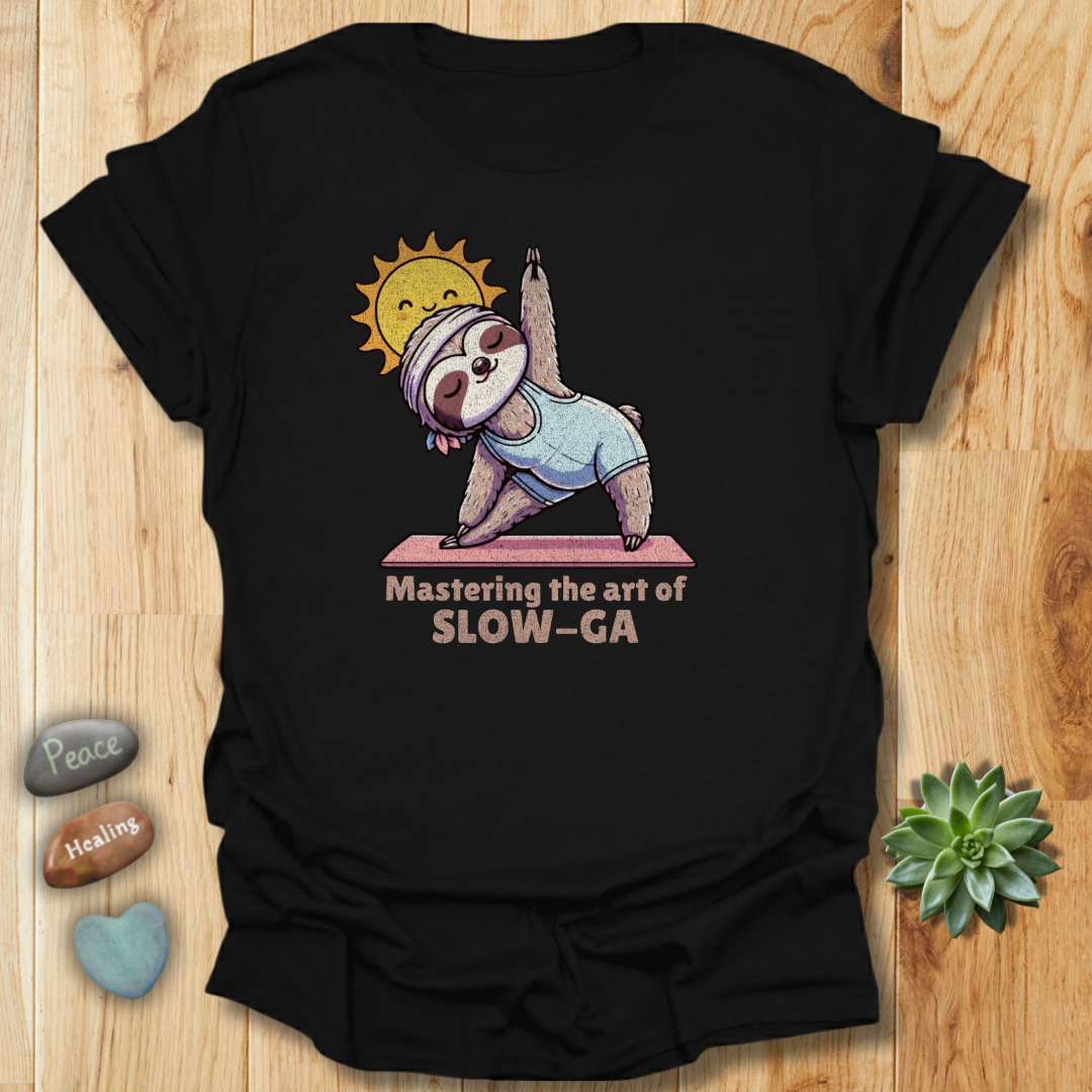 Mastering the Art of Slow-Ga Yoga Sloth T-Shirt – Grunge Texture