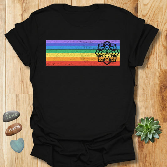 Mandala Rainbow Shirt – Spiritual Balance & Chakra Tee – Grunge Texture