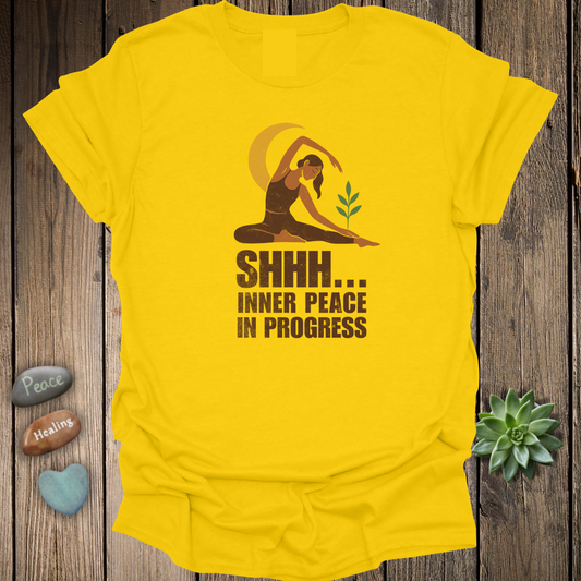 Peaceful Yoga Pose T-Shirt - Grunge Texture