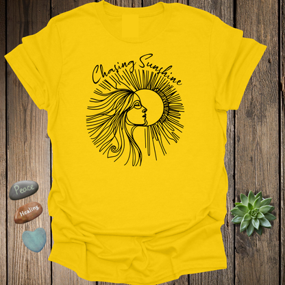 Chasing Sunshine T-Shirt – Boho Sun Graphic Tee, Positivity & Mindfulness Shirt