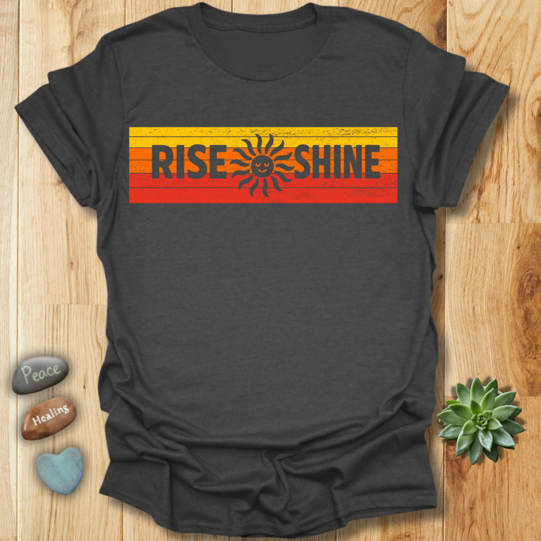 Rise and Shine Retro Sun T-Shirt – Grunge Texture