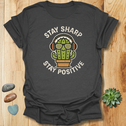 Funny Cactus Positivity T-Shirt – Grunge Texture