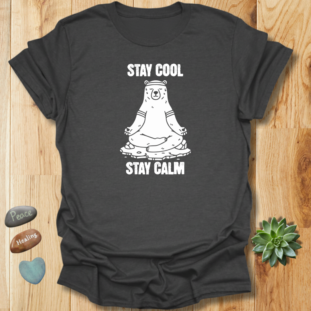 Stay Cool Stay Calm Polar Bear Grunge T-Shirt