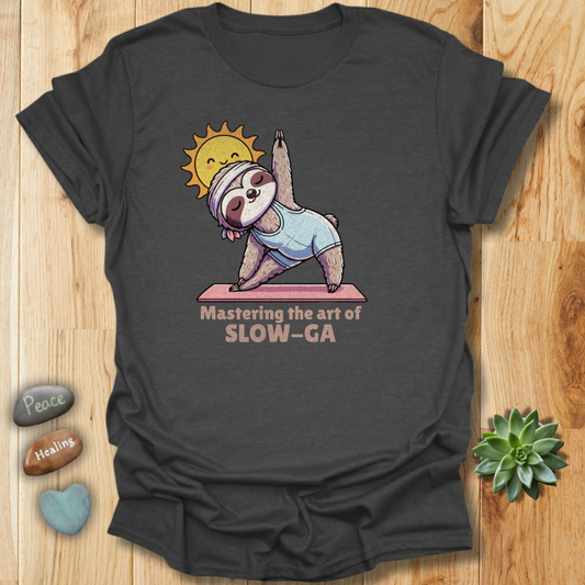 Mastering the Art of Slow-Ga Yoga Sloth T-Shirt – Grunge Texture