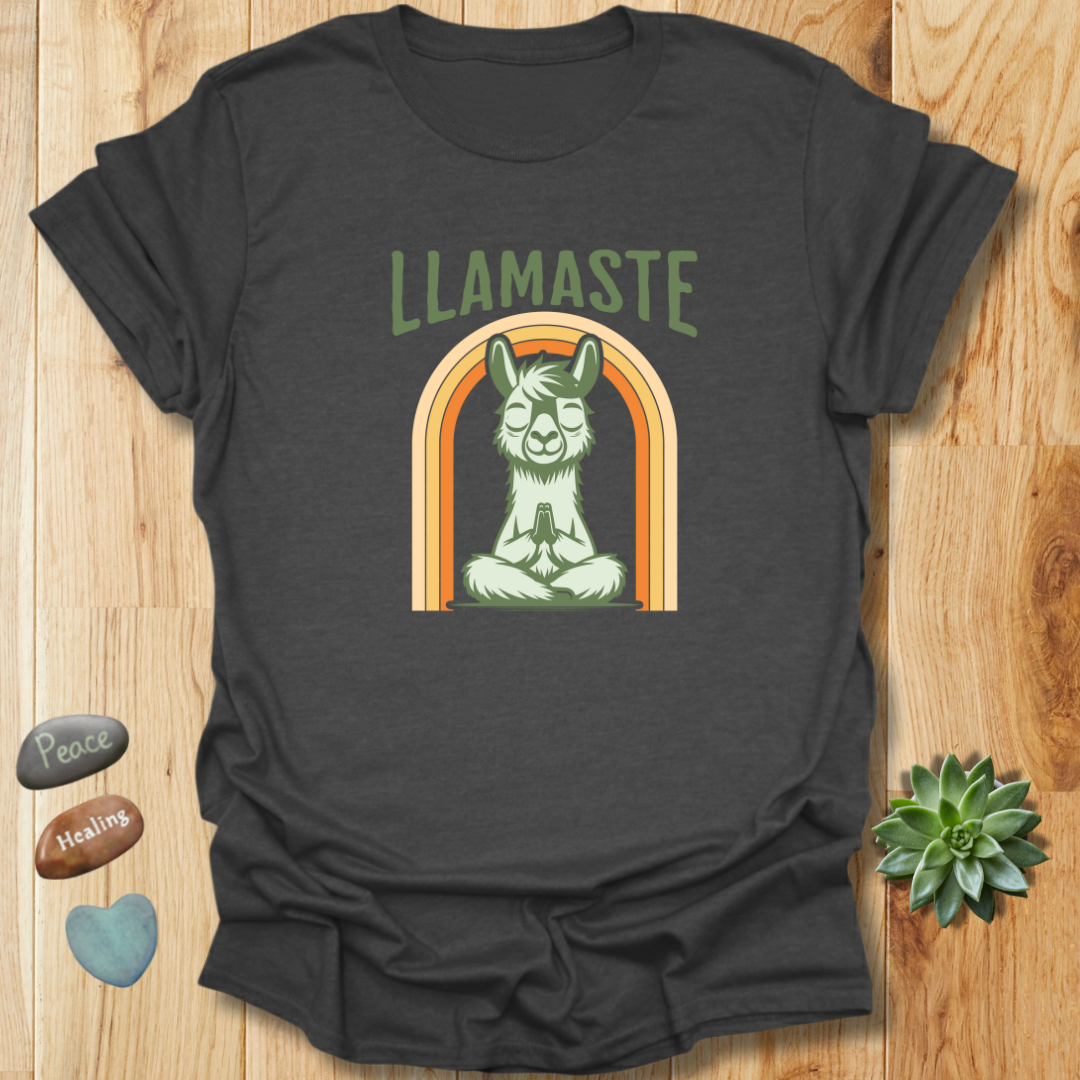 Llamaste Yoga Shirt – Funny Meditation Tee – Grunge Texture