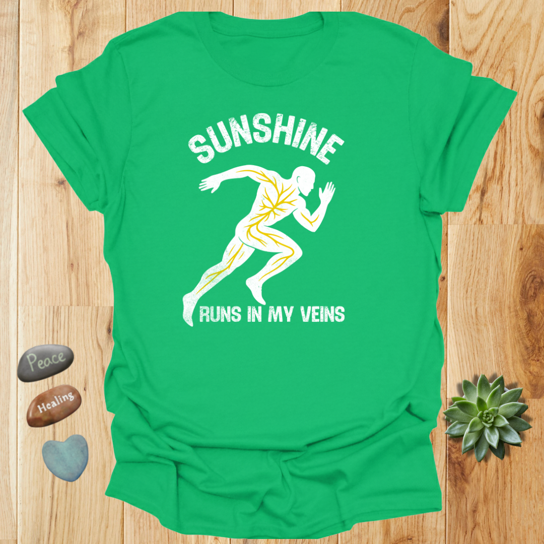 Sunshine Runs in My Veins T-Shirt – Grunge Texture - Hello Sunshine Tees