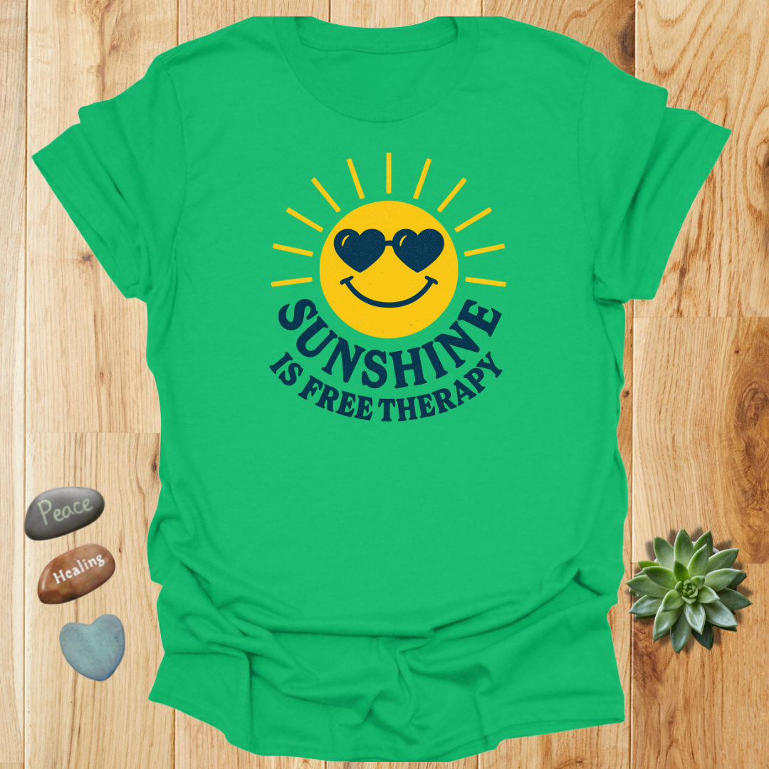 Sunshine Is Free Therapy T-Shirt - Grunge Texture
