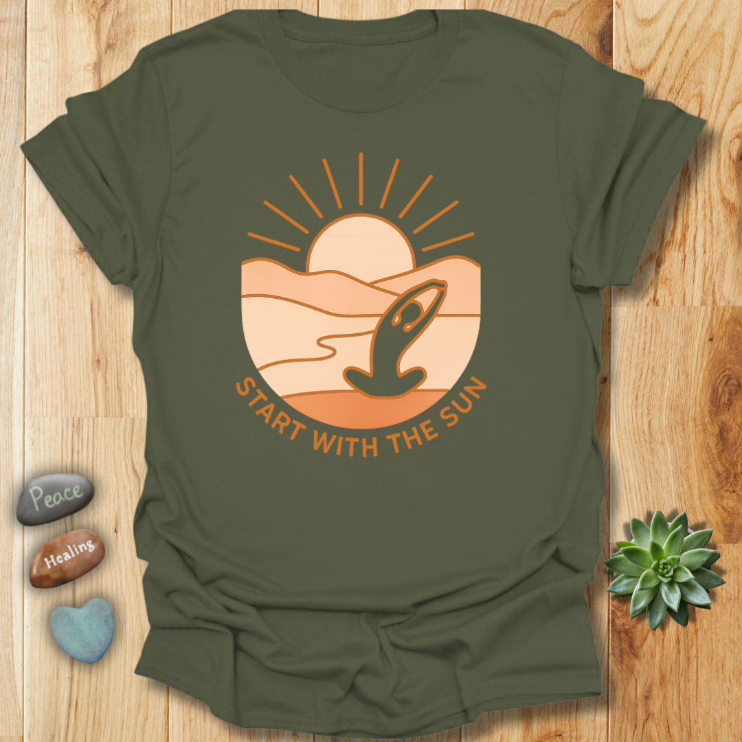 Start With The Sun Shirt – Retro Sunrise Explorer Tee